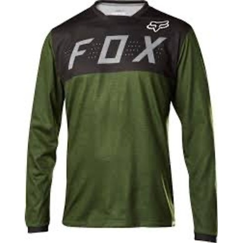 Fox Racing Indicator MTB Jersey Mens Medium Olive Green Long Sleeve TruDri